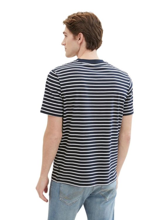 Tom Tailor Men Casual T-Shirt (1041182/35077 navy white stripe) - WeekendMode