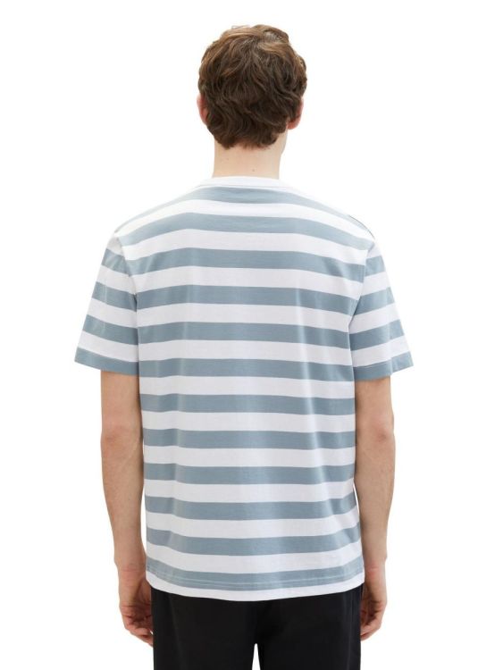 Tom Tailor Men Casual T-Shirt (1040900/35019 grey mint bold stripe) - WeekendMode