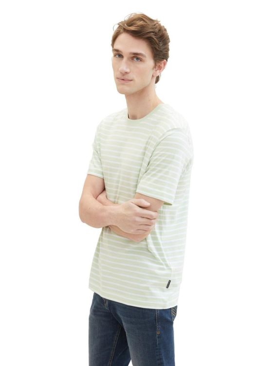 Tom Tailor Men Casual T-Shirt (1041182/35208 tender sea green white str) - WeekendMode