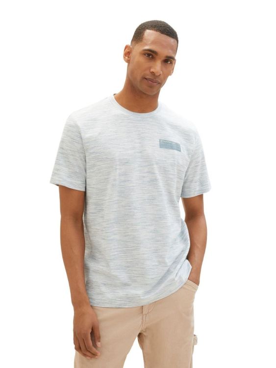 Tom Tailor Men Casual T-Shirt (1040910/35113 white grey mint injected) - WeekendMode