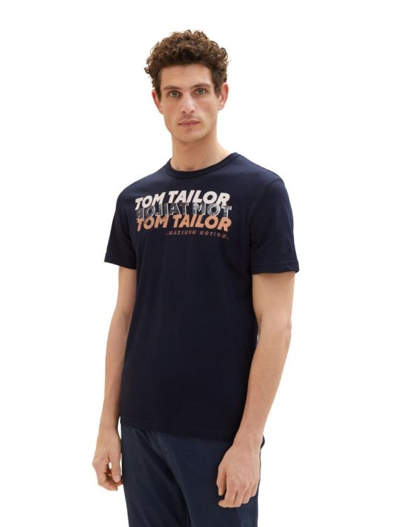 Tom Tailor Men Casual wording logo print t-shirt (1036426/10668) - WeekendMode