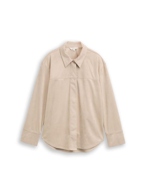 Tom Tailor Women blouse overshirt with suede optic (1047588/32208) - WeekendMode