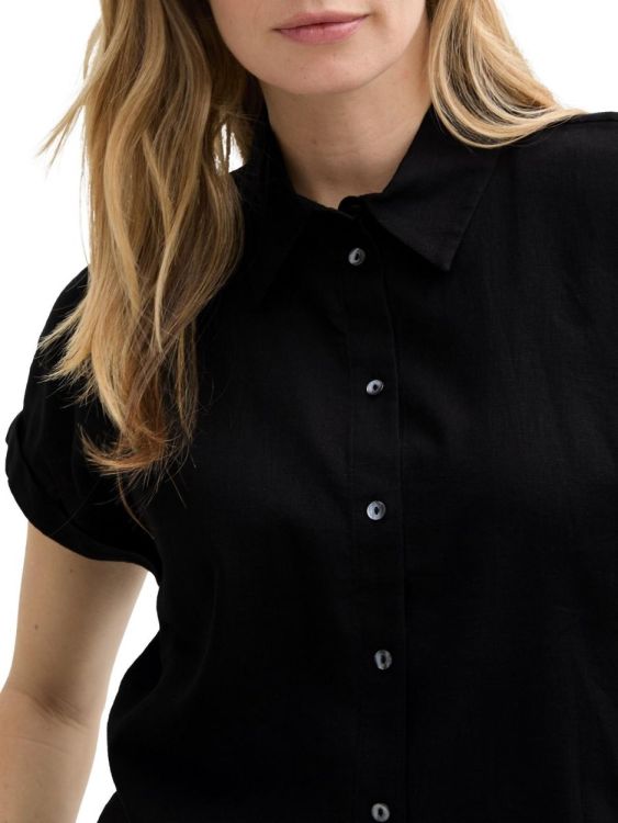 Tom Tailor Women blouse shortsleeve with linen (1046207/14482) - WeekendMode