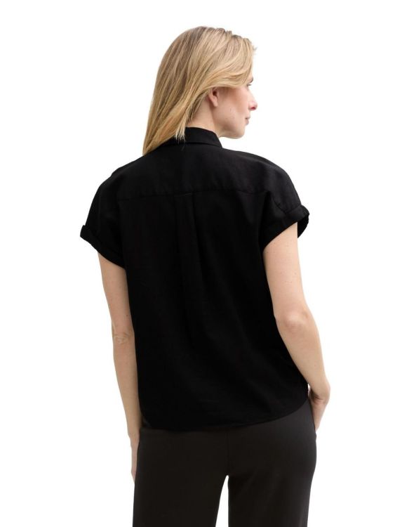 Tom Tailor Women blouse shortsleeve with linen (1046207/14482) - WeekendMode