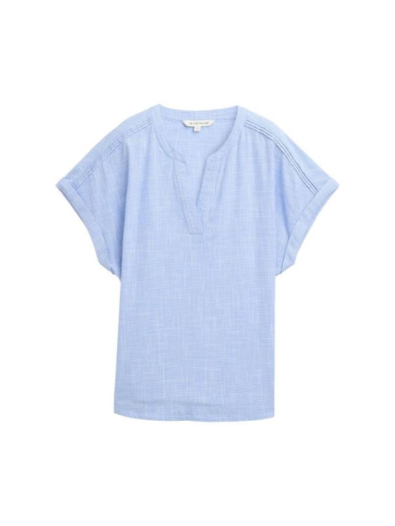 Tom Tailor Women blouse shortsleeve with slub structure (1046189/22758) - WeekendMode