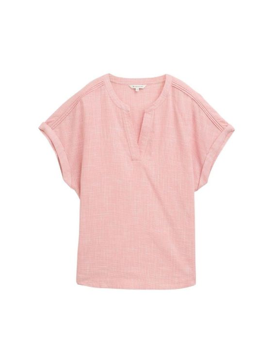 Tom Tailor Women blouse shortsleeve with slub structure (1046189/14980) - WeekendMode