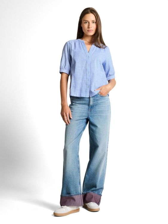 Tom Tailor Women blouse shortsleeves slub structure (1049798/22758) - WeekendMode