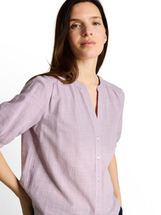 Tom Tailor Women blouse shortsleeves slub structure (1049798/36847) - WeekendMode