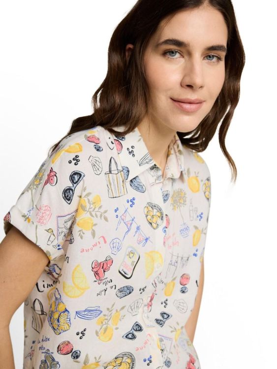 Tom Tailor Women blouse shortsleeves with linen (1049799/40332) - WeekendMode