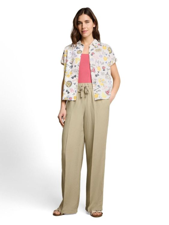 Tom Tailor Women blouse shortsleeves with linen (1049799/40332) - WeekendMode