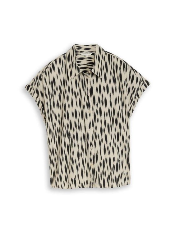 Tom Tailor Women blouse shortsleeves with linen (1049799/39758) - WeekendMode