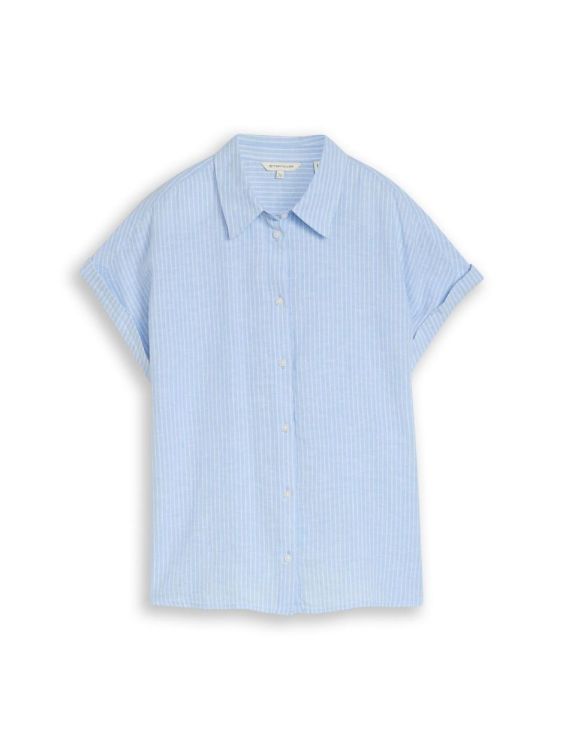 Tom Tailor Women blouse shortsleeves with linen (1049799/39908) - WeekendMode