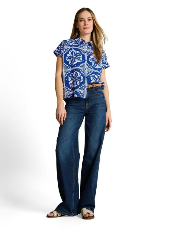 Tom Tailor Women blouse shortsleeves with linen (1049799/40261) - WeekendMode