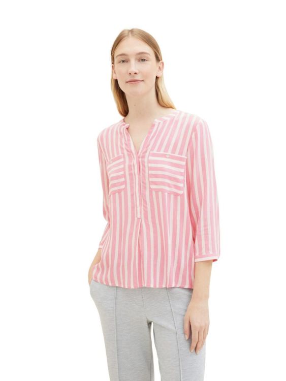 Tom Tailor Women blouse striped NOS (1016190/35245 pink offwhite stripe) - WeekendMode