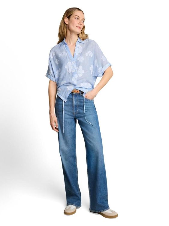 Tom Tailor Women blouse striped with floral dobby (1051089/40390) - WeekendMode