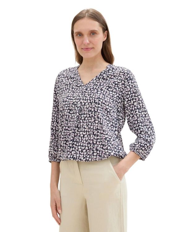 Tom Tailor Women feminine V-neck blouse (1043197/36136) - WeekendMode