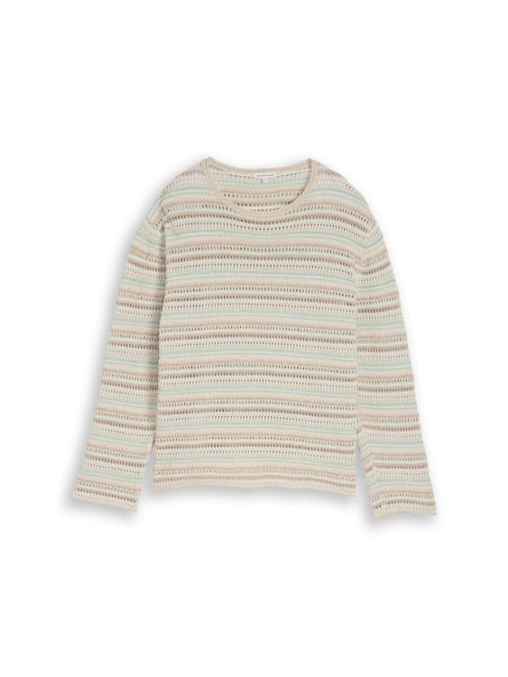Tom Tailor Women knit structured stripe sweater (1050785/40130) - WeekendMode