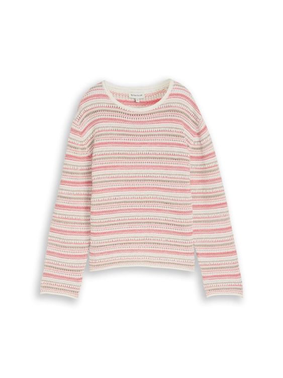 Tom Tailor Women knit structured stripe sweater (1050785/40131) - WeekendMode