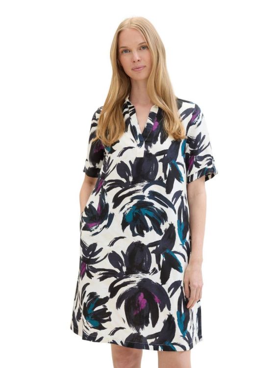 Tom Tailor Women linen dress with polo collar (1041517/35285) - WeekendMode