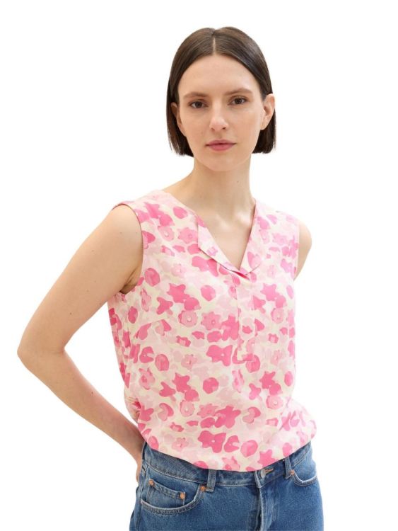 Tom Tailor Women printed blouse top (1040317/35292 pink small floral design) - WeekendMode