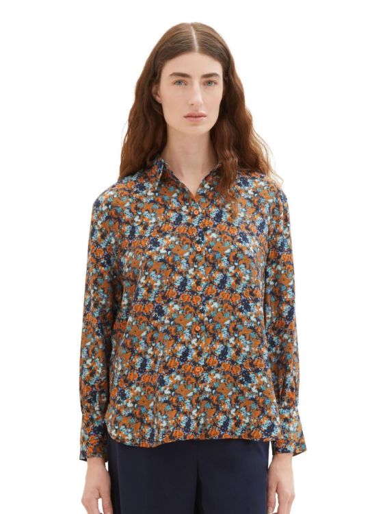 Tom Tailor Women printed blouse with collar (1037889/32370) - WeekendMode
