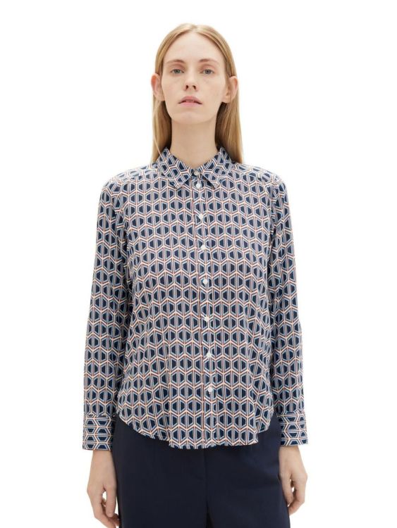 Tom Tailor Women printed blouse with collar (1037899/33983) - WeekendMode