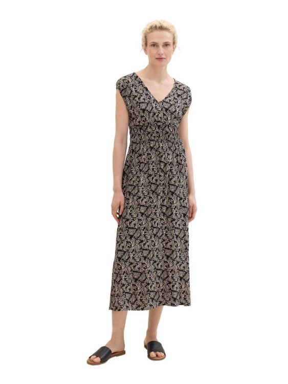 Tom Tailor Women printed dress with smocking (1042400/35307) - WeekendMode