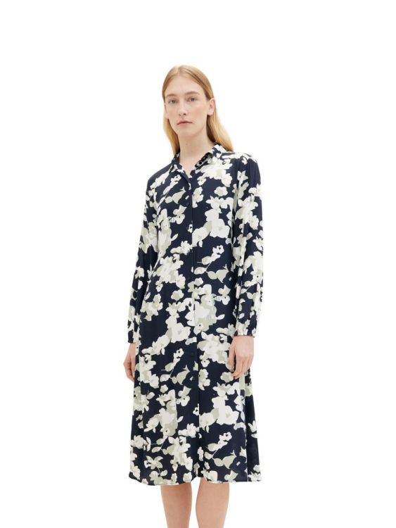 Tom Tailor Women printed midi shirt dress (1040356/34790 cut floral design) - WeekendMode
