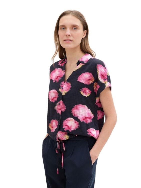 Tom Tailor Women printed shortsleeve blouse (1043196/35888) - WeekendMode