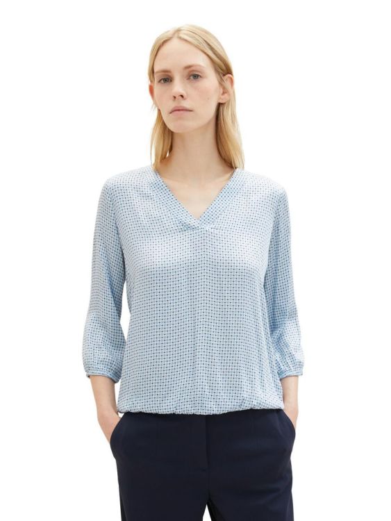 Tom Tailor Women printed V-neck blouse (1037892/33768) - WeekendMode