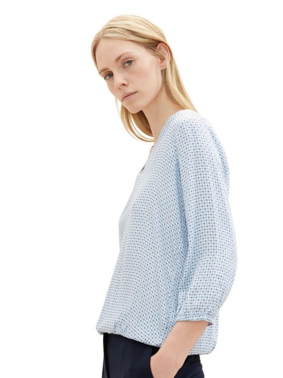 Tom Tailor Women printed V-neck blouse (1037892/33768) - WeekendMode