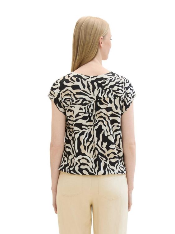 Tom Tailor Women shortsleeve v-neck blouse (1041694/35305) - WeekendMode