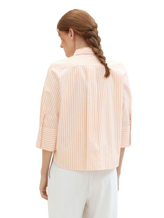 Tom Tailor Women striped blouse (1040316/34796 peach white vertical strip) - WeekendMode