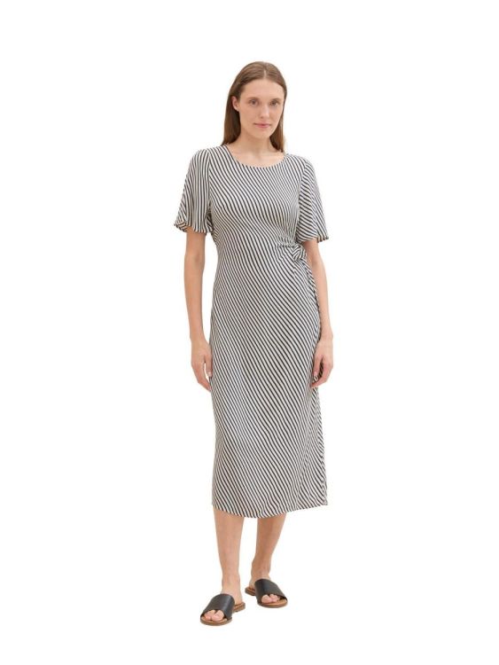 Tom Tailor Women striped dress with knot (1041515/35347) - WeekendMode