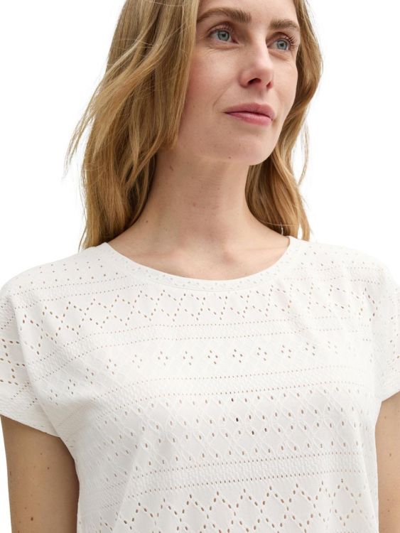 Tom Tailor Women T-shirt ajour crew neck (1046401/10315) - WeekendMode