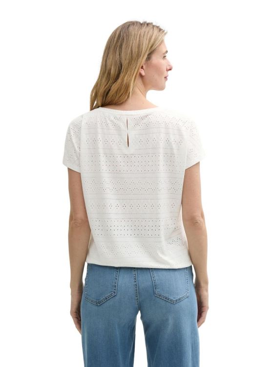 Tom Tailor Women T-shirt ajour crew neck (1046401/10315) - WeekendMode