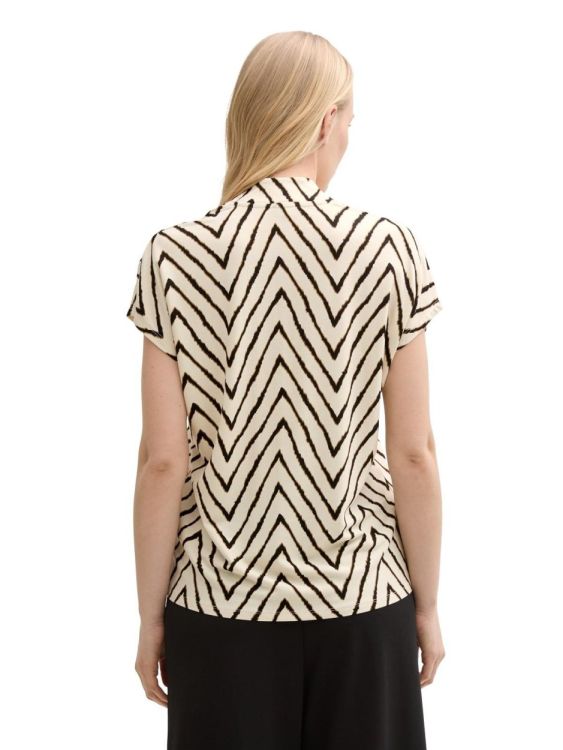 Tom Tailor Women T-shirt alloverprint v-neck (1047065/38058) - WeekendMode