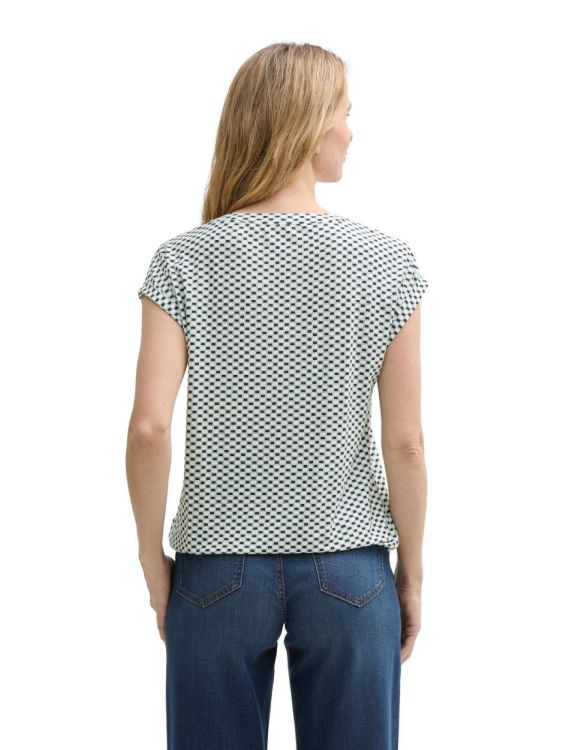 Tom Tailor Women T-shirt alloverprinted v-neck (1046404/38005) - WeekendMode