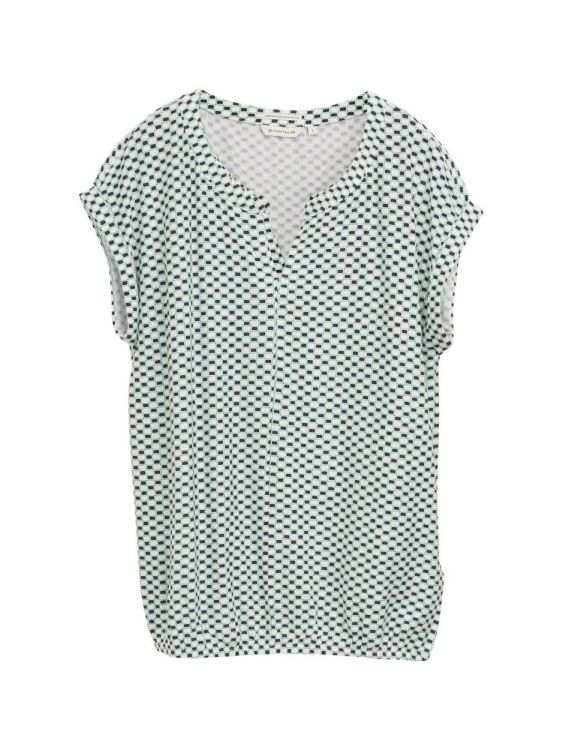 Tom Tailor Women T-shirt alloverprinted v-neck (1046404/38005) - WeekendMode