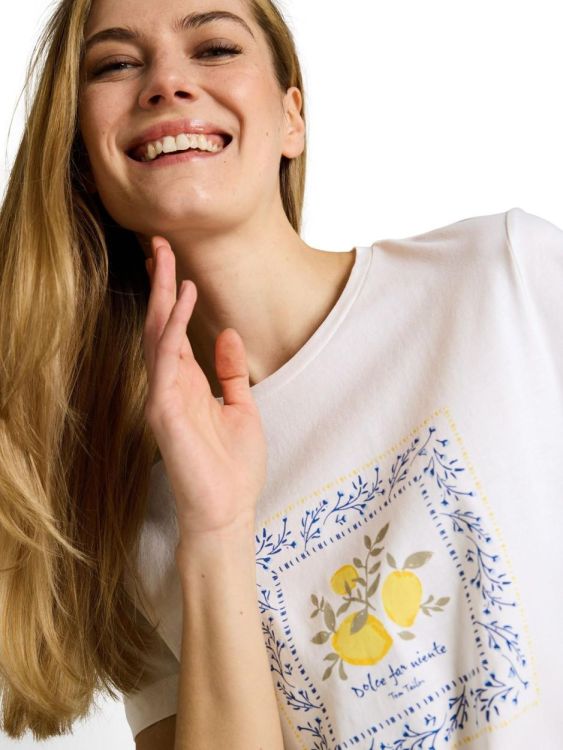 Tom Tailor Women T-shirt basic crew neck print (1050414/10332) - WeekendMode