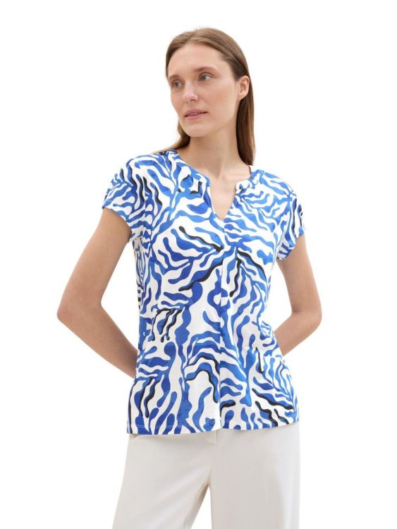 Tom Tailor Women t-shirt blouse alloverprinted (1042394/35306) - WeekendMode