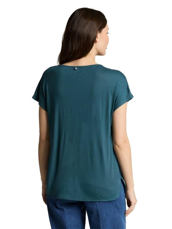 Tom Tailor Women T-shirt fabric mix crew neck (1040547/12818) - WeekendMode