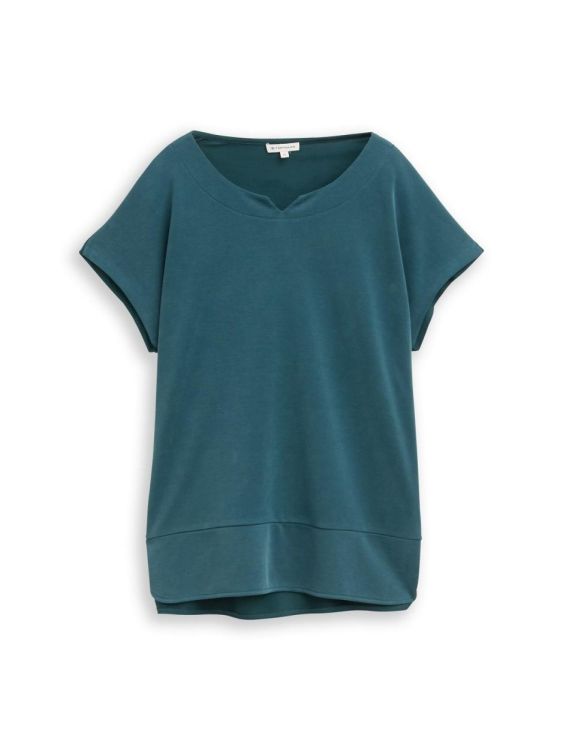 Tom Tailor Women T-shirt fabric mix crew neck (1040547/12818) - WeekendMode
