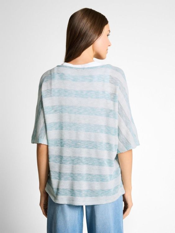 Tom Tailor Women T-shirt knit structure stripe batwing (1050452/39764) - WeekendMode