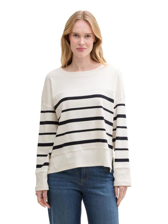 Tom Tailor Women T-shirt stripe solid mix (1045550/37543) - WeekendMode