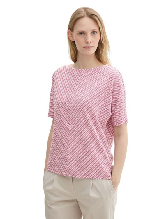 Tom Tailor Women T-shirt striped structure (1043107/36151) - WeekendMode