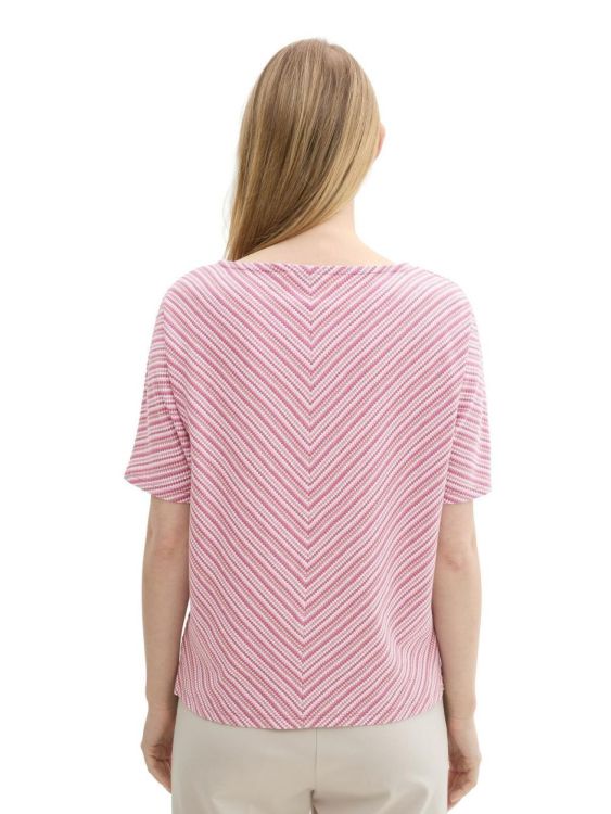 Tom Tailor Women T-shirt striped structure (1043107/36151) - WeekendMode