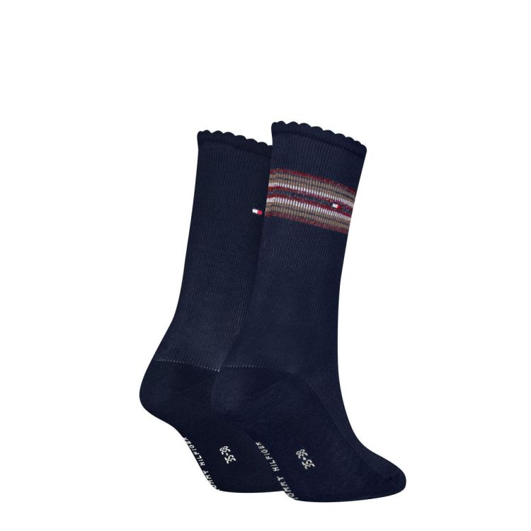 Tommy Hilfiger TH WOMEN SOCK 2P RIB LUREX STRIPE (701236458/navy) - WeekendMode