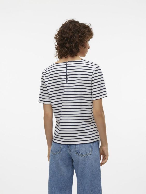 Vero Moda VMABBY SS ZIP TOP JRS NOOS (10304716/Snow White NAVY BLAZER) - WeekendMode