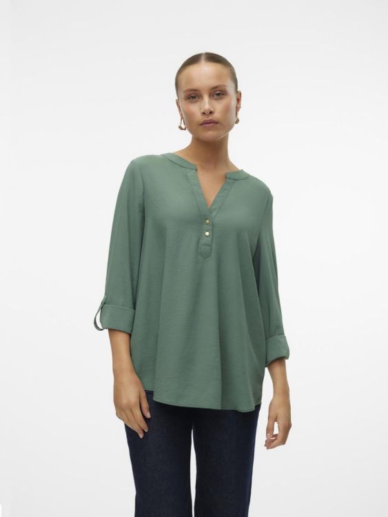 Vero Moda VMANI LS TOP WVN GA NOOS (10314638/Dark Forest) - WeekendMode